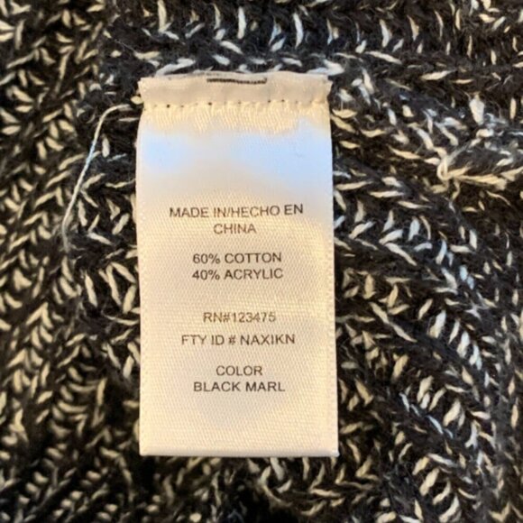 NWT Ellen Tracy Roll Neck Pullover Sweater Side Slits Sz S Black Marl #19N - Picture 7 of 8